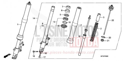 GABEL, VORNE CB600F3A de 2010